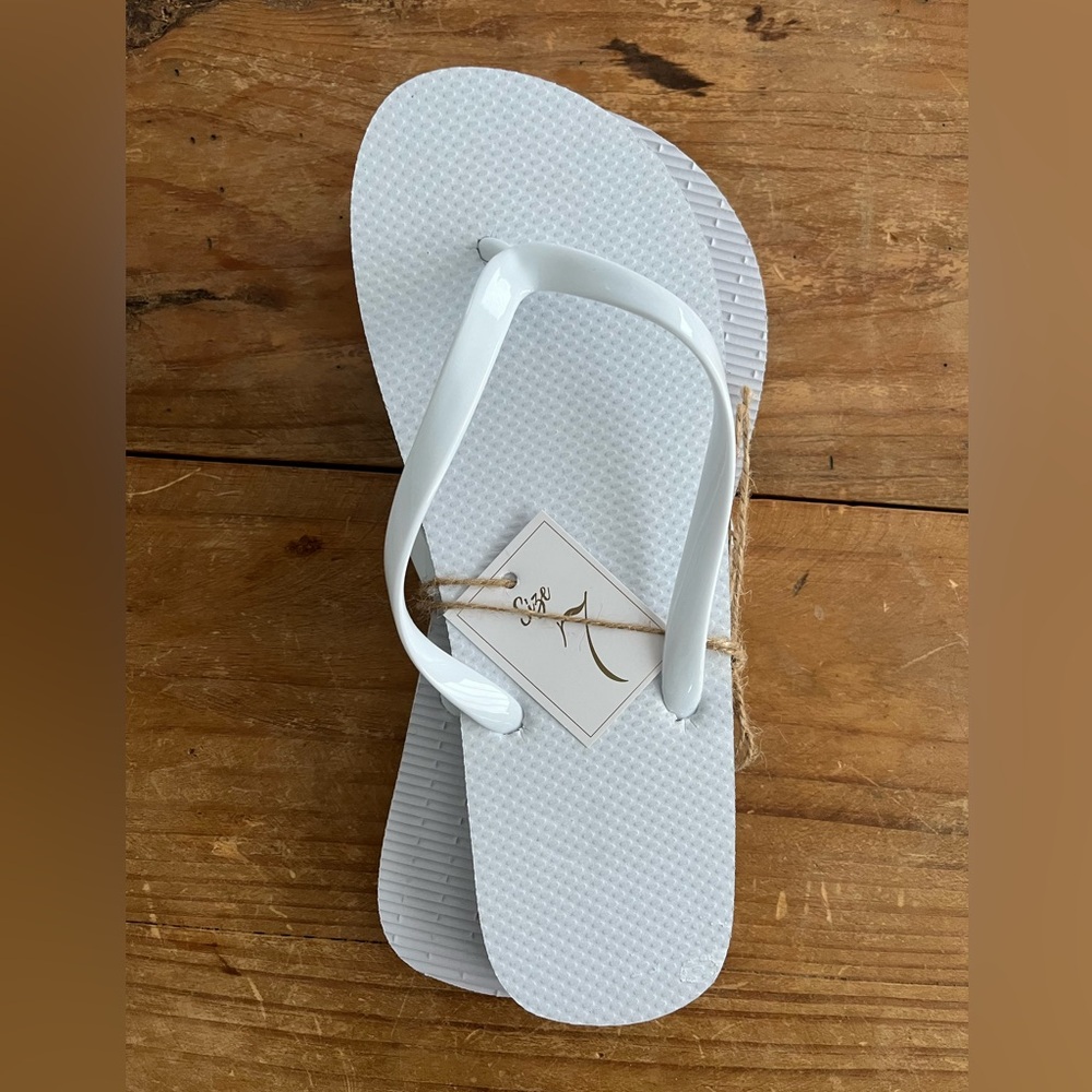 White size 7 flip flops
